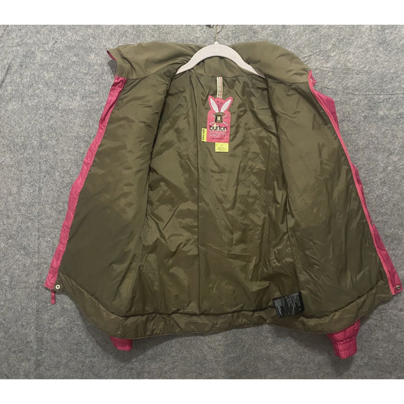 Burton Dry Ride Ski Jacket Womens Sz M Pink Insulated Pockets Full Zip Snap - Picture 3 of 12